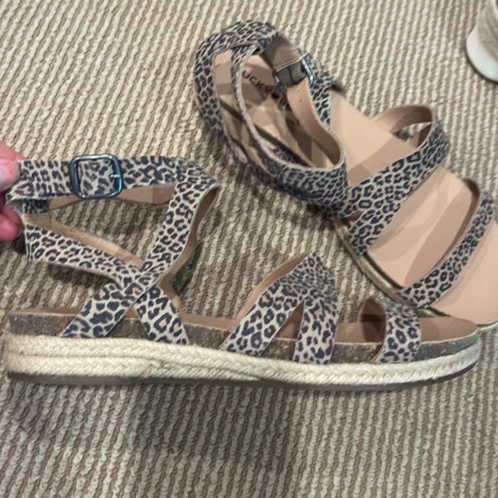 NEW LUCKY glaina Leopard Print Women's strappy Sandals size 9.5 - Picture 11 of 12